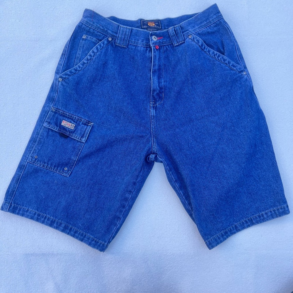 VTG Y2K Route 66 Men's Cargo Denim Shorts Casual Summer Utility Pockets Size 36